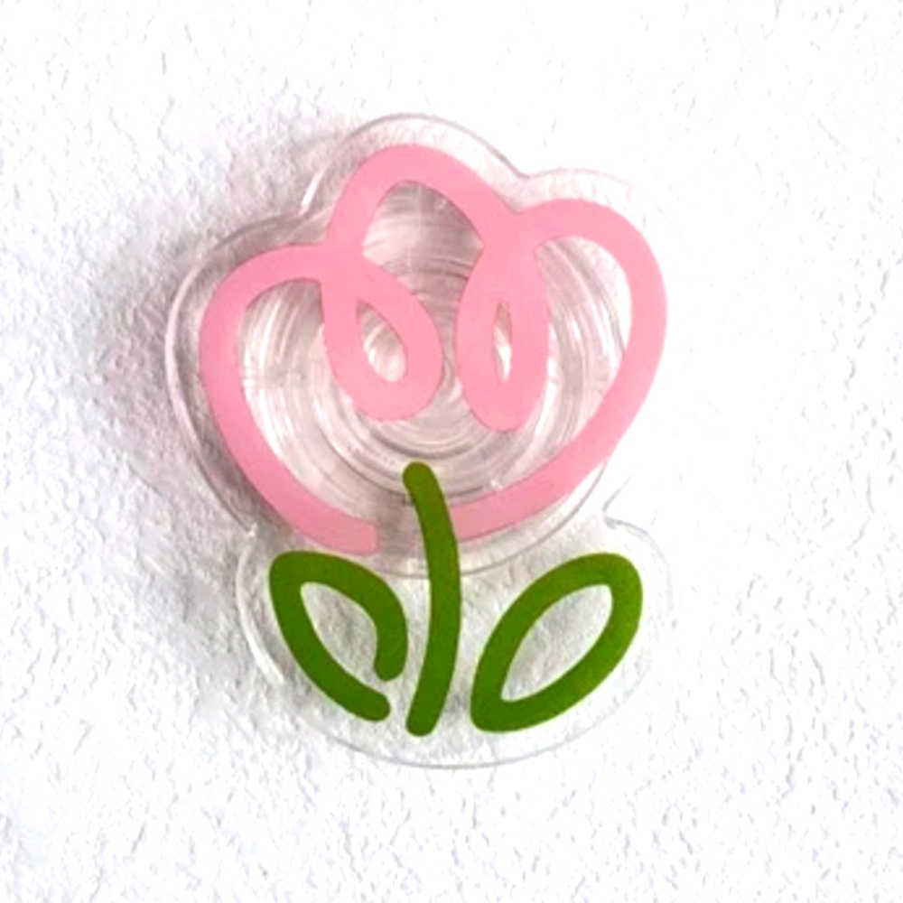 Tulip flower style POP SOCKET for mobile phone. Pink.
